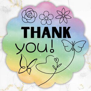 100 thermal Rainbow flowers Stickers